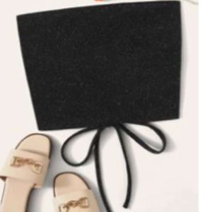 Glittery lace back crop top